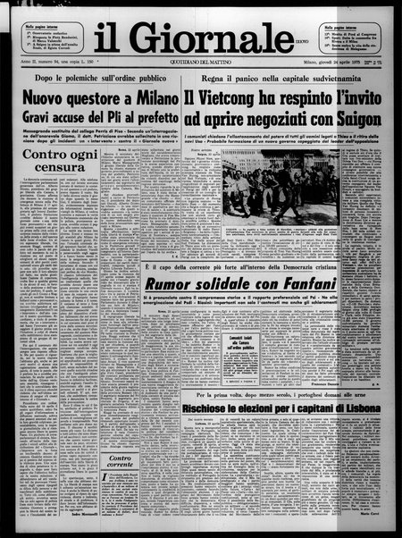 Il giornale nuovo : quotidiano del mattino